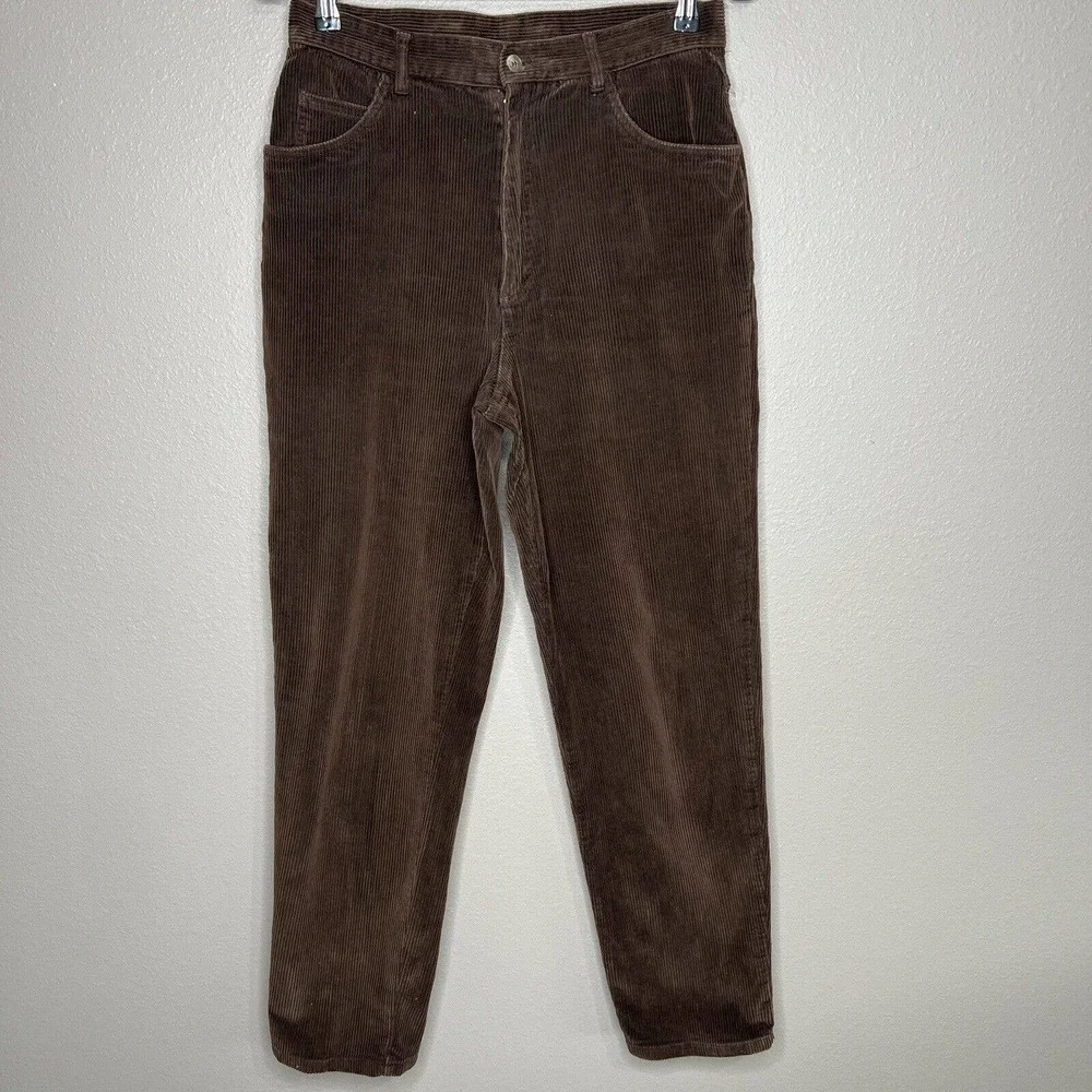 Lauren Ralph Lauren Women's Brown Corduroy High-Rise Tapered Leg Pants Size 10 - Picture 9 of 9